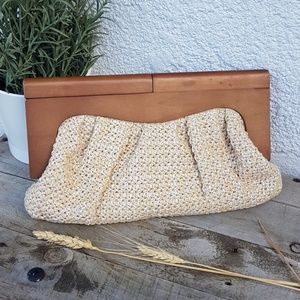 Vintage Clutch with wood handles